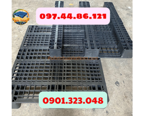 Pallet nhựa 1200x1000x150mm 3 chân nhựa tái sinh đen