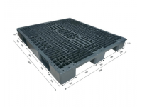 Pallet Nhựa 1400x1200x150mm Mặt Lưới 3 Chân Thẳng Đen 