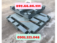 Pallet nhựa cũ xám khuyết